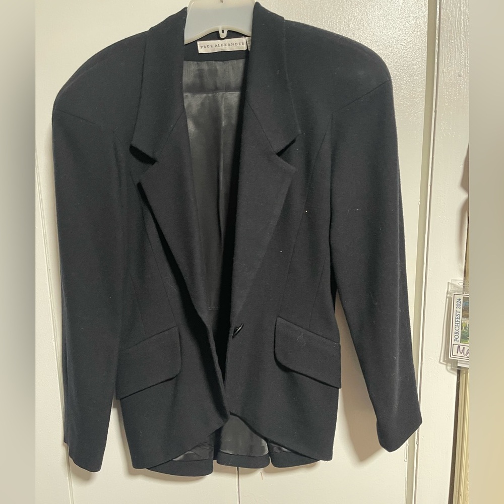 Vintage Paul Alexander Black Wool Blazer